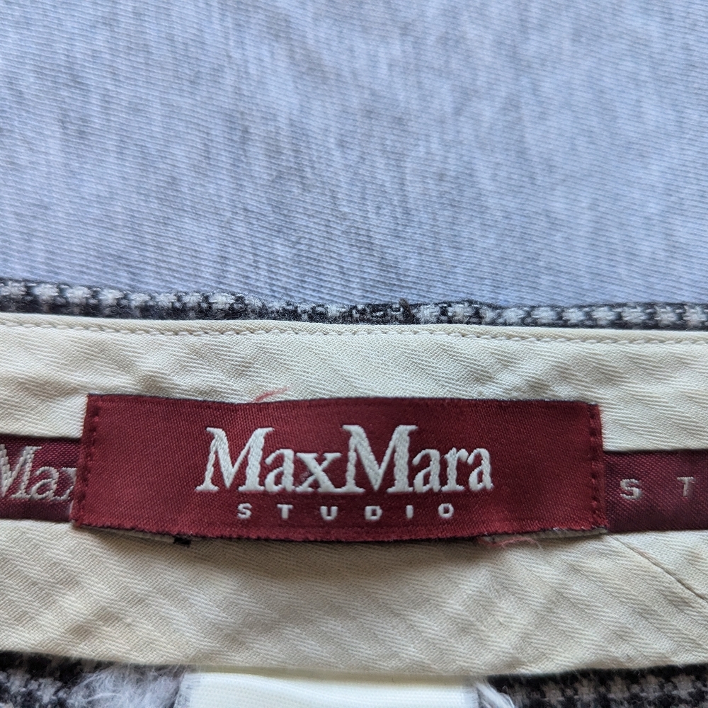 MaxMara Studio Houndstooth Wide Leg Trousers - Picture 11 of 12